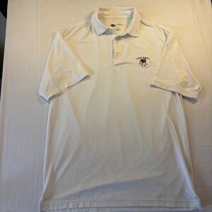 Onward Reserve Mens White Performance Polo Shirt National Champions Bulldog Sz M